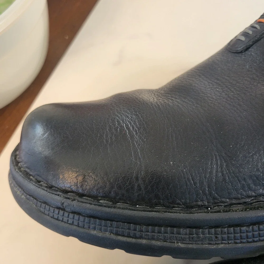 Merrell World Legend Shoes Men's Size 10.5 Black Leather Slip On Pebbled J45053